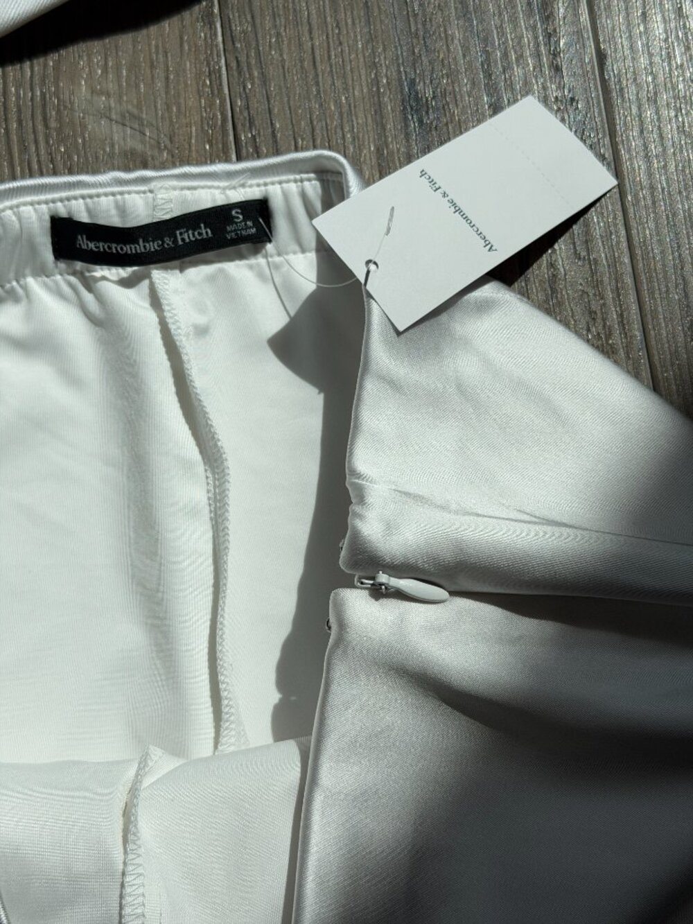 ABERCROMBIE & FITCH WHITE SATIN BRIDE MINI SKORT SKIRT SET - SMALL - Picture 6 of 12